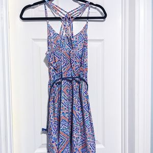 Women’s Blue Aztec dress with belt - size small